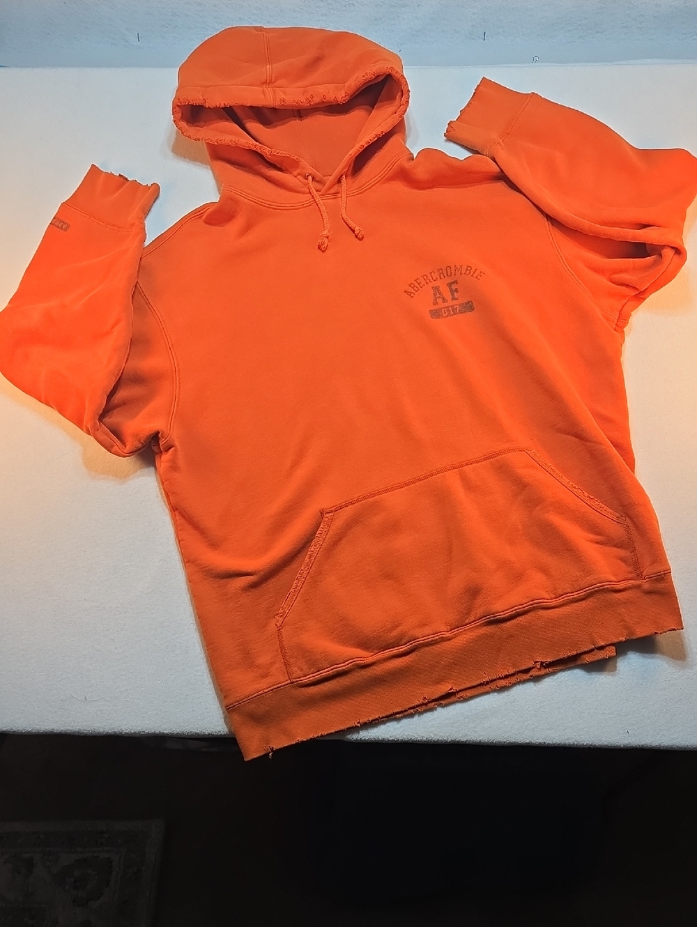 Abercrombie  90s Vintage Distressed Orange Hoodie